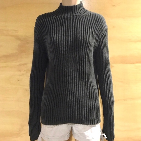 Gap Military Mock Neck Ribbed Oversized Sweater - Picture 1 of 7